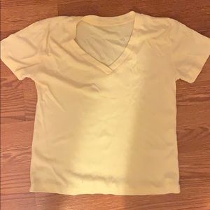 yellow v neck tee shirt